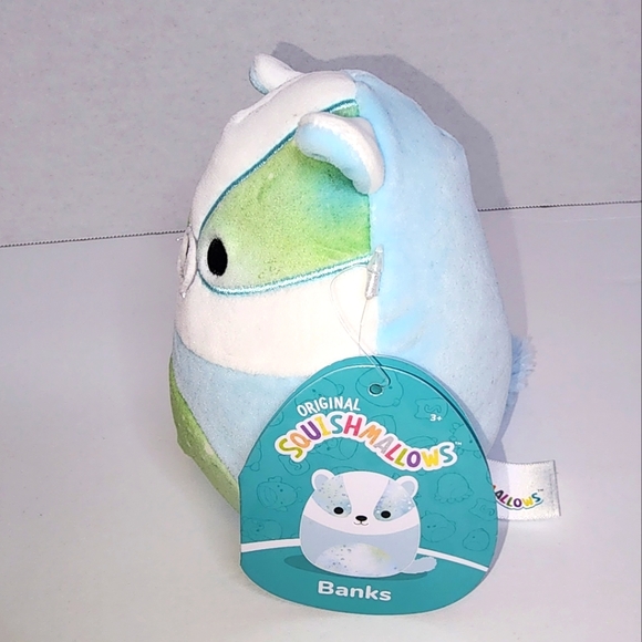 🎂BANKS 🦡 Blue Tie Dyed Badger Original Squishmallow by Kelly Toy ☆》NWT《 - Picture 2 of 8